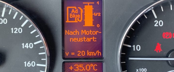 Euro6 AdBlue SCR DPF AGR – tauglich für die Fernreise ? Nach dem nächsten Motorstart 20 km/h - eine Horrormeldung.
